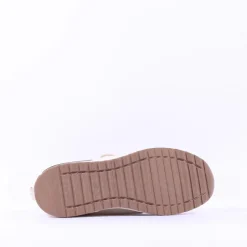 Women Marco Tozzi Yumina Sidezip Wedge Trainer - Cream Combi