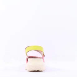 Women Wonders Zaire Velcro Strap Curvy Sandal - Coral Combi