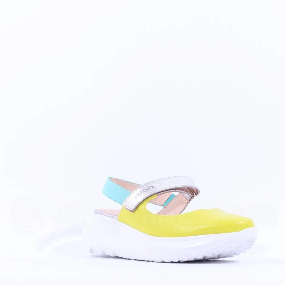 Women Wonders Zaire Velcro Strap Curvy Sandal - Cyber