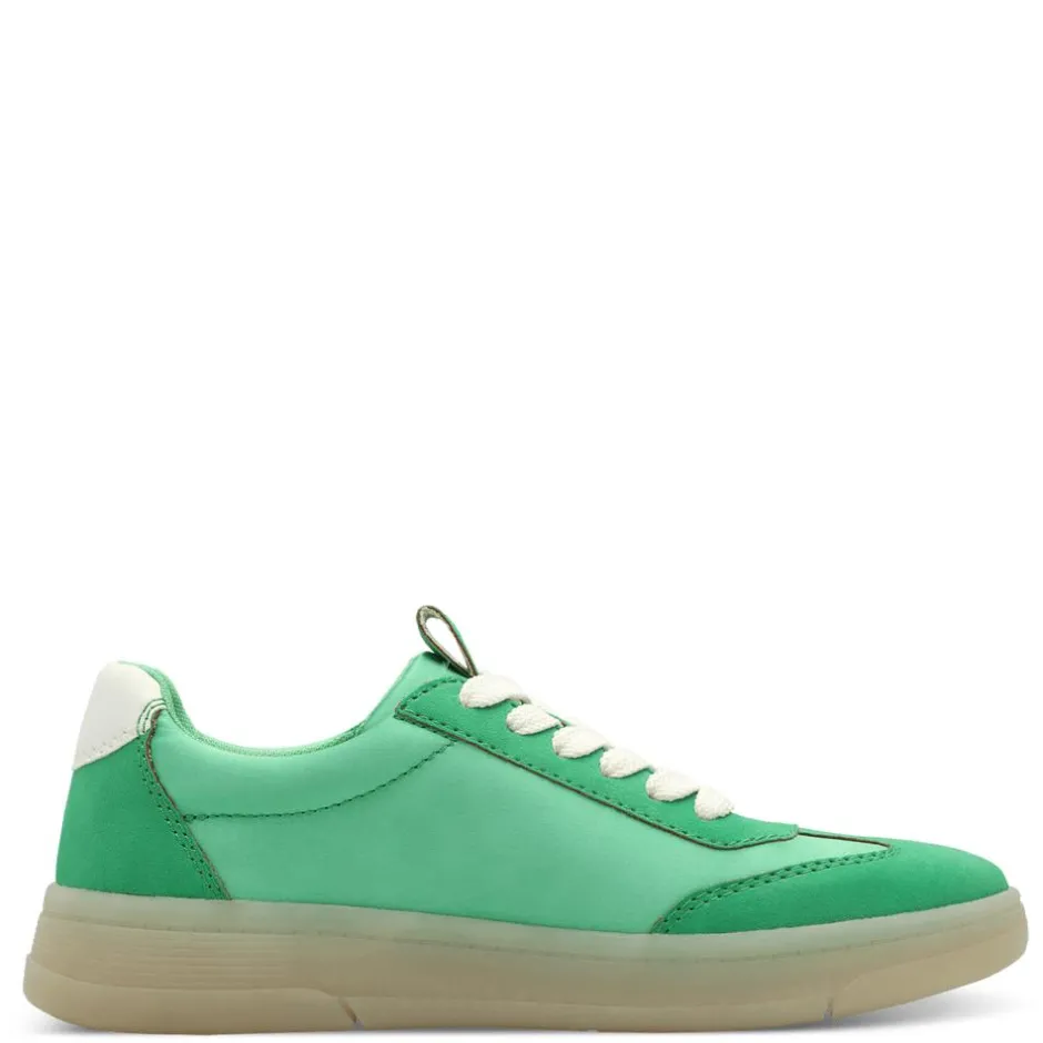 Women Jana Zango Gum Sole Twin Stripe Trainer - Green Combi