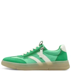 Women Jana Zango Gum Sole Twin Stripe Trainer - Green Combi