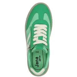 Women Jana Zango Gum Sole Twin Stripe Trainer - Green Combi
