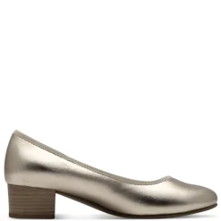Women Jana Zatoro Block Heel Court Shoe - Champagne