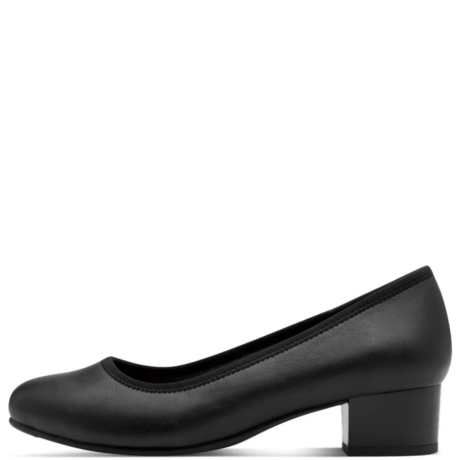 Women Jana Zatoro Block Heel Court Shoe - Black