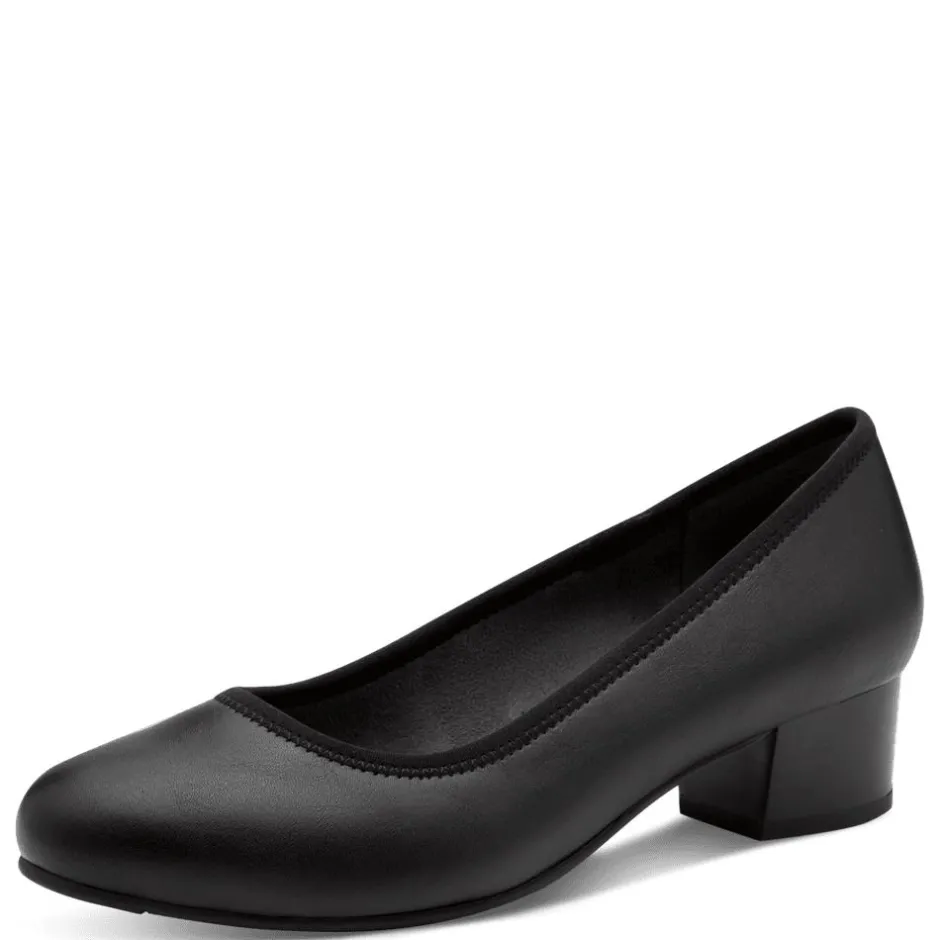 Women Jana Zatoro Block Heel Court Shoe - Black