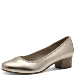 Women Jana Zatoro Block Heel Court Shoe - Champagne