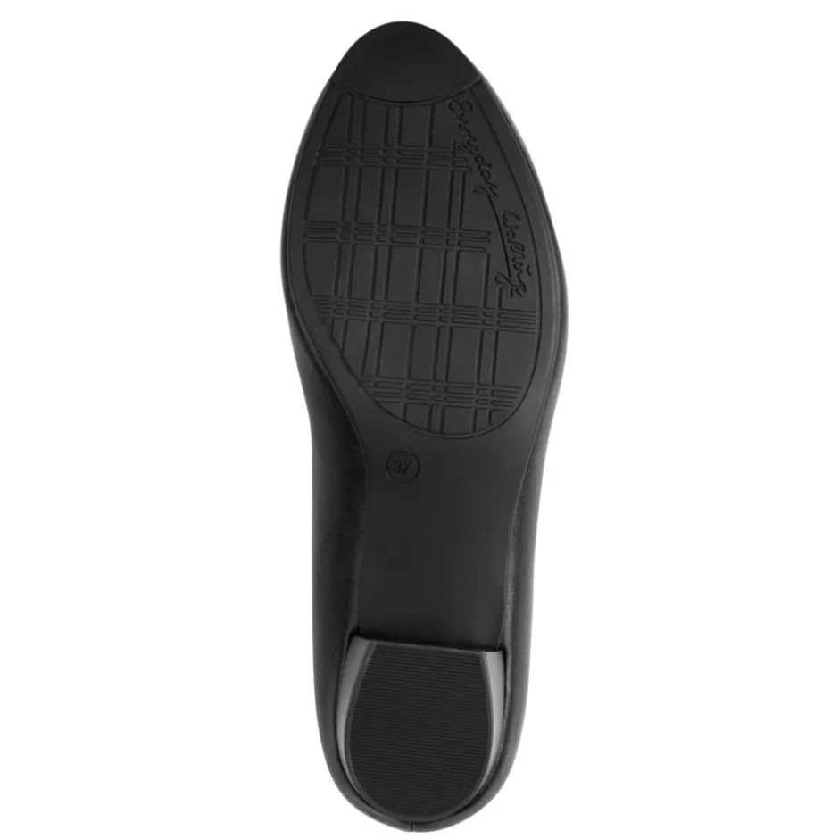 Women Jana Zatoro Block Heel Court Shoe - Black