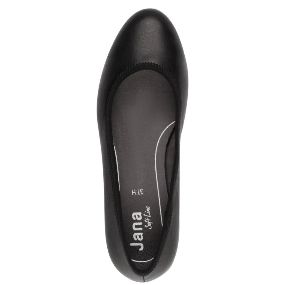 Women Jana Zatoro Block Heel Court Shoe - Black