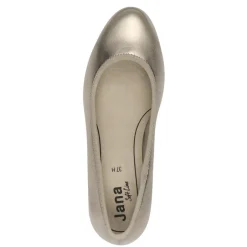 Women Jana Zatoro Block Heel Court Shoe - Champagne