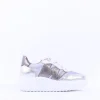 Women Wonders Zenit Nylon Bungee Trainer - Silver Grey Metallic