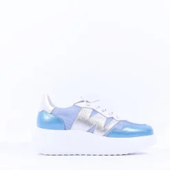 Women Wonders Zenit Nylon Bungee Trainer - Blue Combination