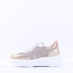 Women Wonders Zenit Nylon Bungee Trainer - Gold Combination