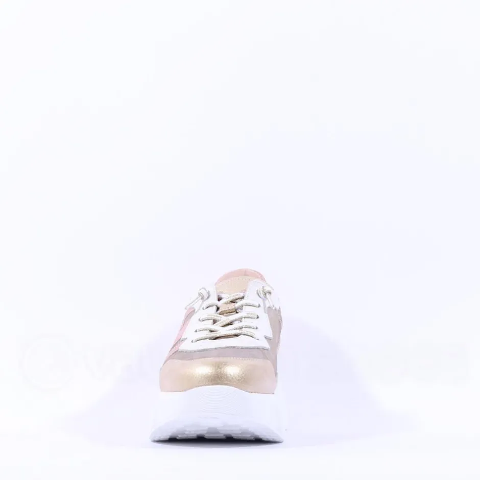 Women Wonders Zenit Nylon Bungee Trainer - Gold Combination