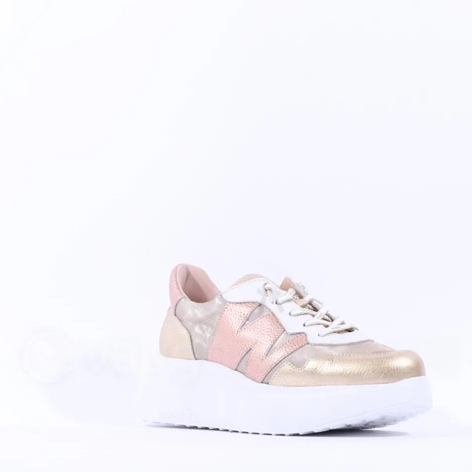 Women Wonders Zenit Nylon Bungee Trainer - Gold Combination