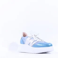 Women Wonders Zenit Nylon Bungee Trainer - Blue Combination
