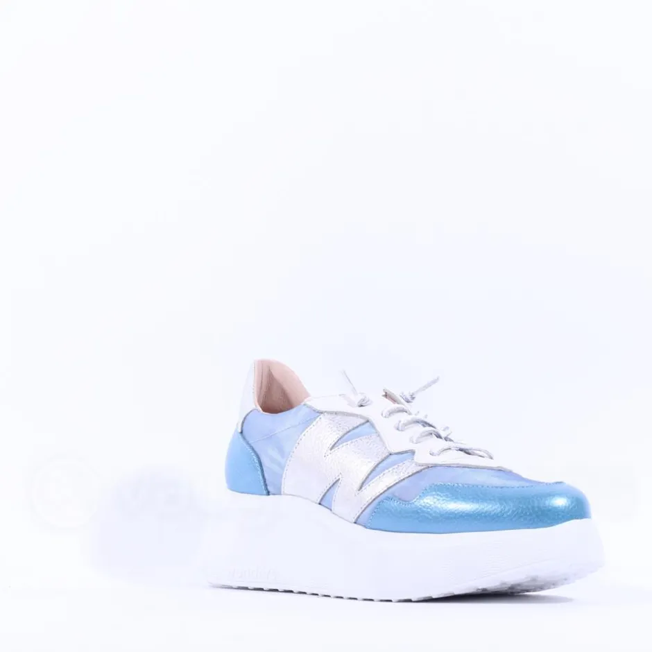 Women Wonders Zenit Nylon Bungee Trainer - Blue Combination