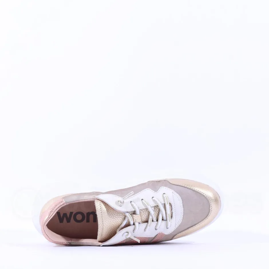 Women Wonders Zenit Nylon Bungee Trainer - Gold Combination