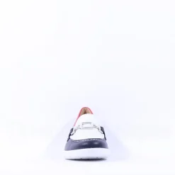 Women Ara Zurich 2.0 Link Slip On Wedge - White Navy Red