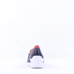 Women Ara Zurich 2.0 Link Slip On Wedge - White Navy Red