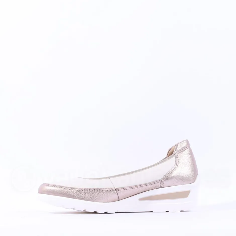 Women Ara Zurich 2.0 Wedge Slip On - Cream Gold