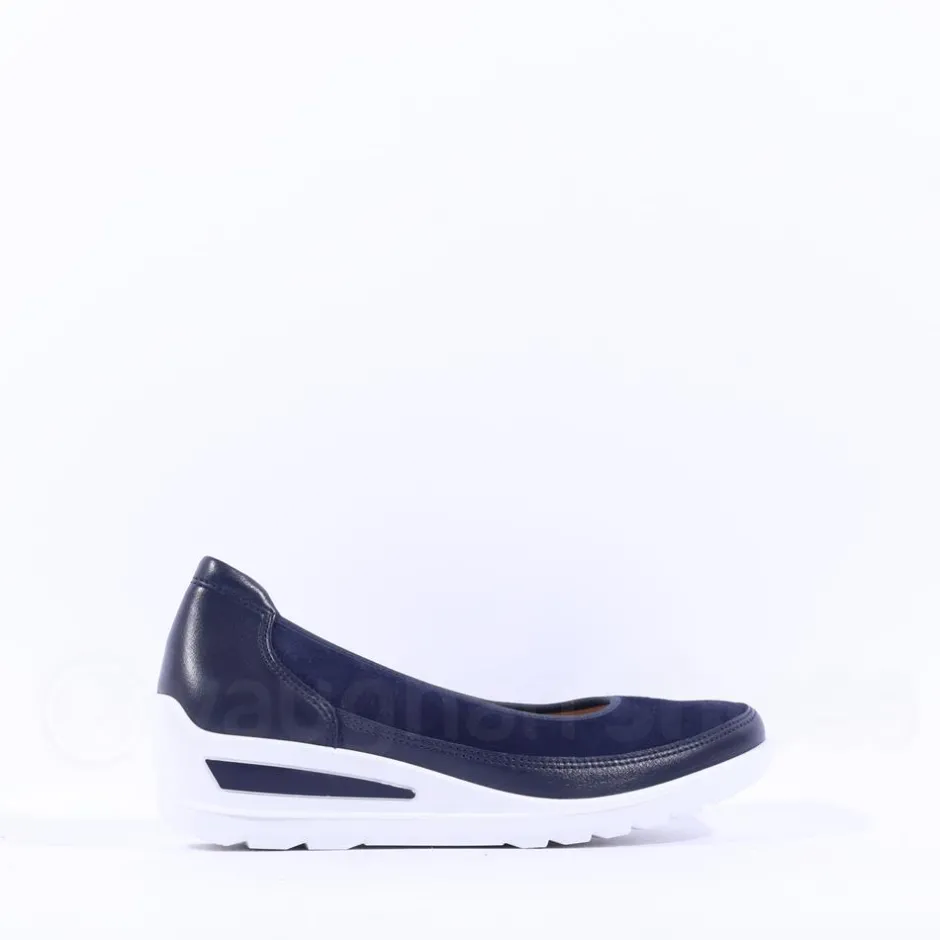 Women Ara Zurich 2.0 Wedge Slip On - Navy Leather