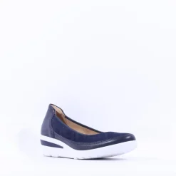 Women Ara Zurich 2.0 Wedge Slip On - Navy Leather