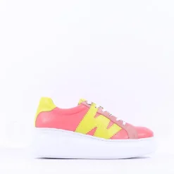 Women Wonders Zurich Curvy Sole W Trainer - Coral Leather