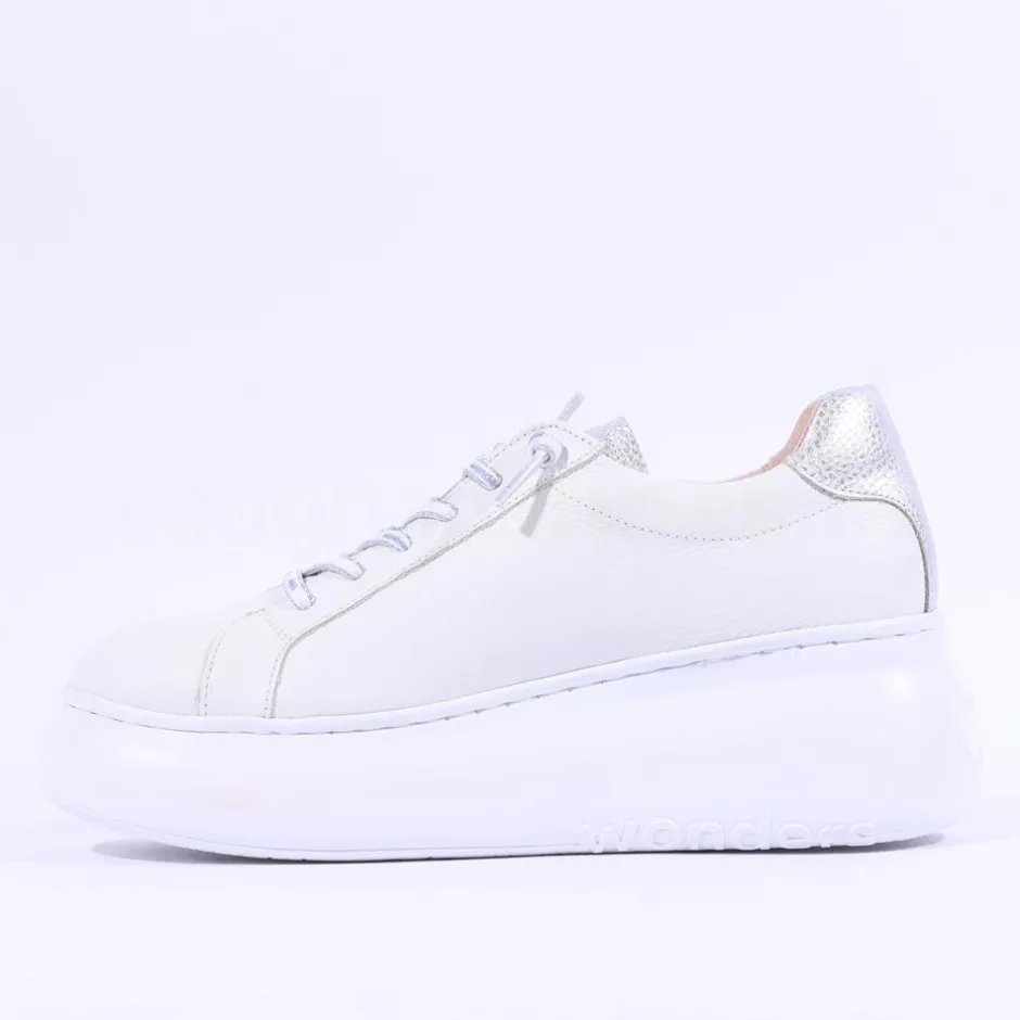 Women Wonders Zurich Curvy Sole W Trainer - White Silver Leather